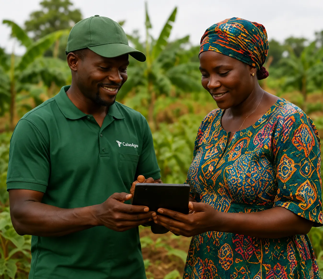 Accompagnement d'une productrice avec une tablette